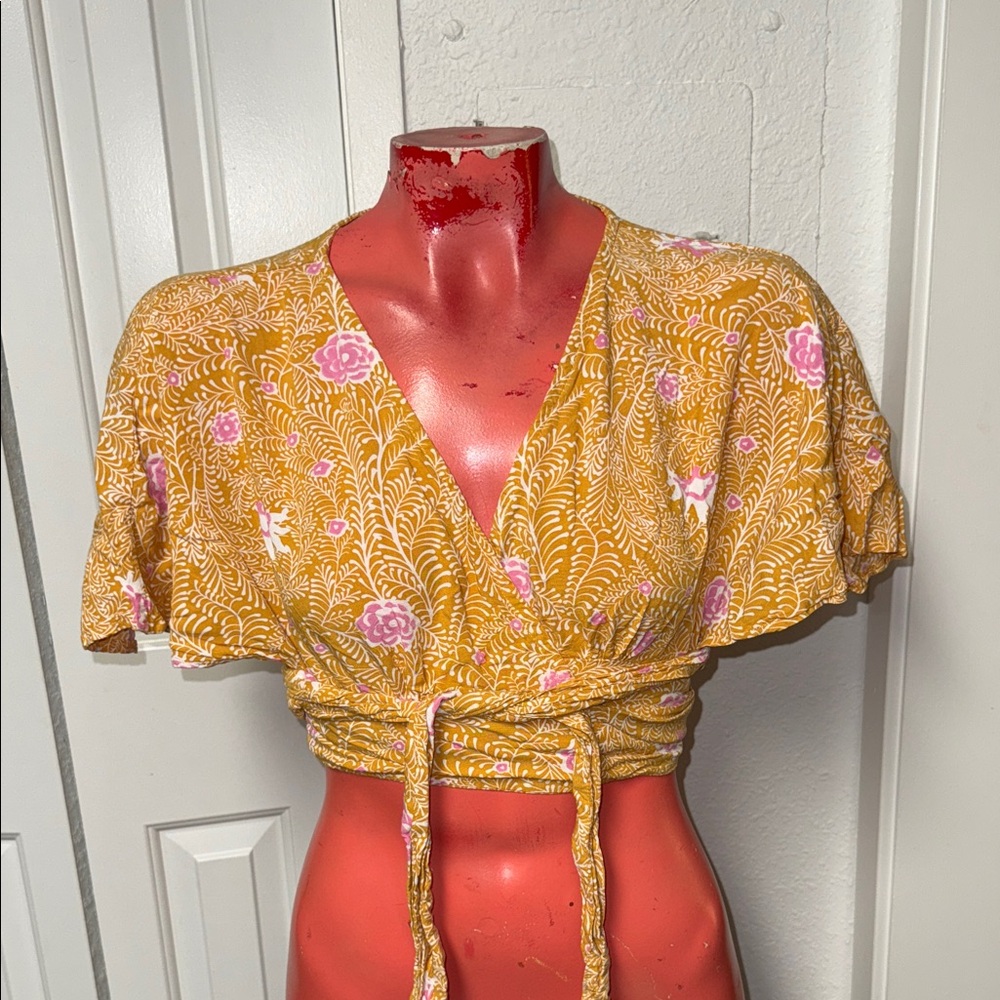BEACHGOLD wrap top shirt blouse